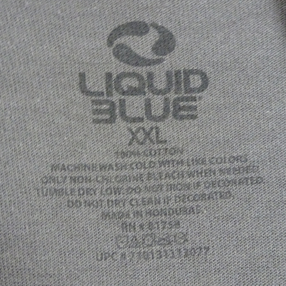 AC/DC Gray Shirt with Skulls Liquid Blue 2XL XXL - Picture 3 of 3